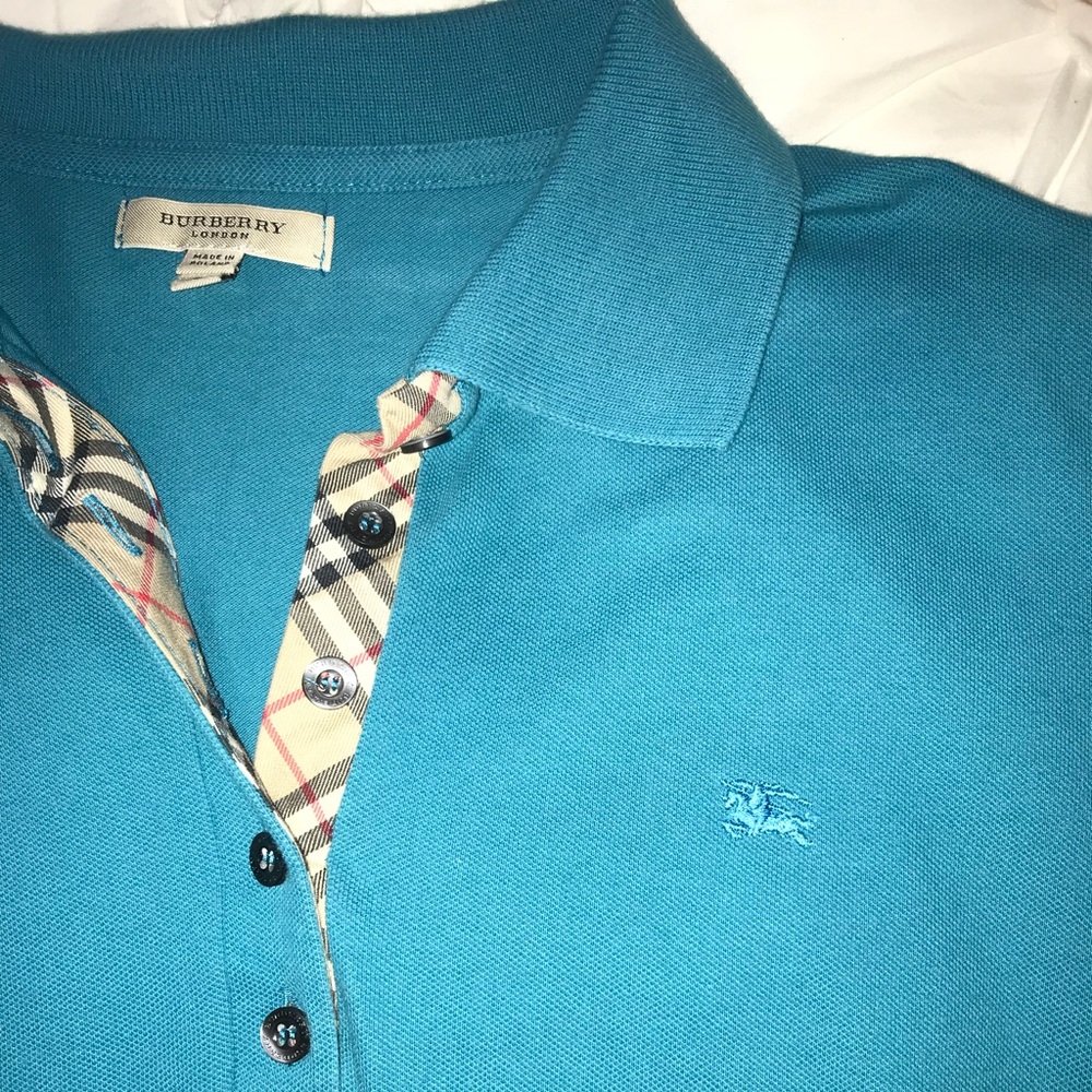 Blue Burberry Polo
